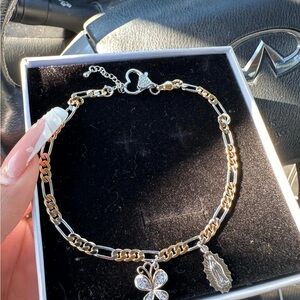 Virgin Mary Butterfly Figaro Bracelet